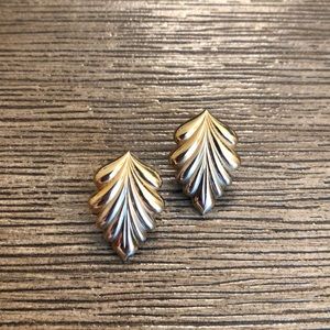 Vintage Goldtone & Silvertone Leaf Earrings